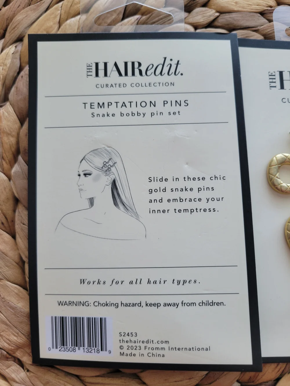Hairedit Gold Snake Temptation Pins - Set of 2